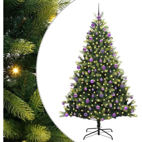 Arbre de Noël，Sapin de Noël artificiel en silicone flexible 300 LEDs 210 cm CFW56960