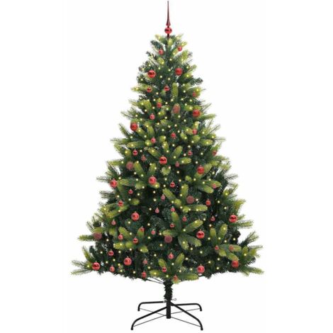 Arbre de Noël，Sapin de Noël artificiel en silicone flexible 300 LEDs 210 cm CFW82376