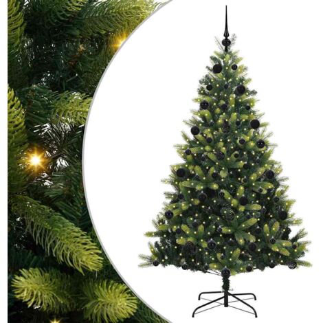 Arbre de Noël，Sapin de Noël artificiel en silicone flexible 300 LEDs 210 cm CFW90047