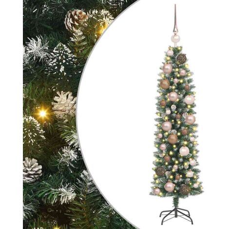 Arbre de Noël，Sapin de Noël artificiel slim avec 150 LED Vert 120 cm CFW32705