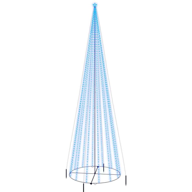 vidaXL Arbre de Noël cône 1134 LED Bleues 230x800 cm