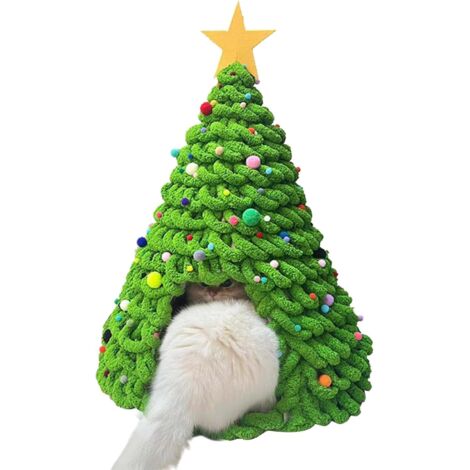 Arbre de Nol pour Chat Ensemble Matriel Cabane Litire Chat
