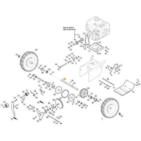 ARBRE DE TRANSMISSION - AS62P ORIGINAL STIGA - 118821349/0