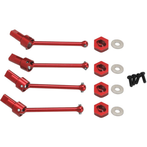 Arbre de transmission avant arrière en alliage d'aluminium CVD pour voiture RC Traxxas Latrax Teton 1/18 - Rouge