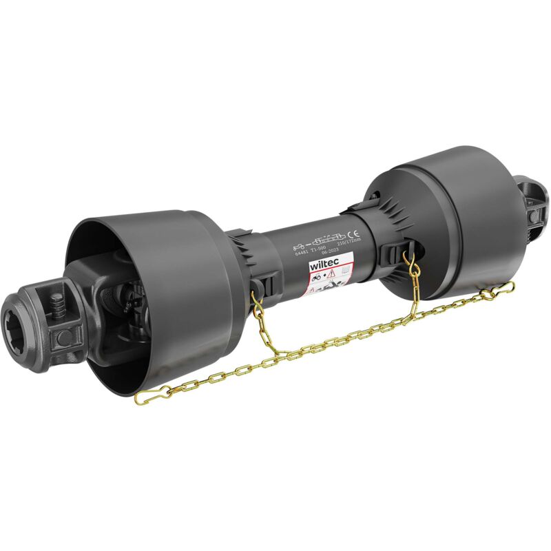 Arbre de transmission T1 Cardan 500mm 210Nm 540tr/min Prise Force 18kW (25CV) 2x 1 3/8" 6 Dents