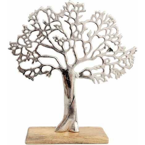 Arbre décoratif en aluminium et bois de manguier Arbre de vie Taille 1