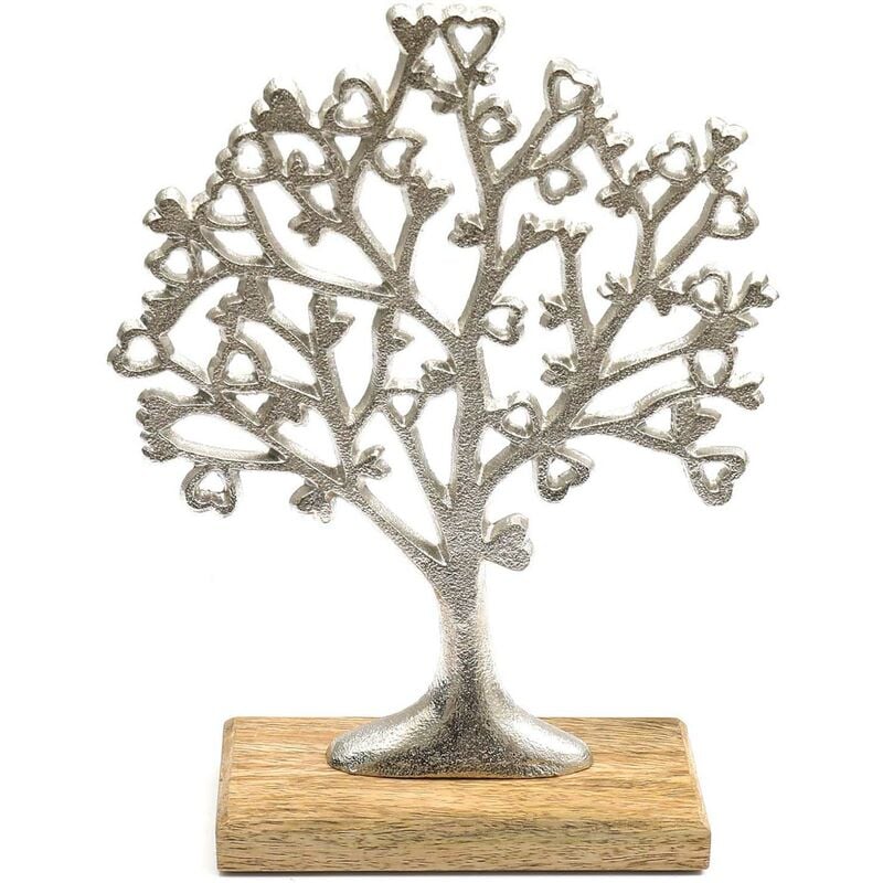 Arbre décoratif en aluminium et bois de manguier Arbre de vie Taille 1