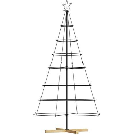 Arbre en cône de Noël，Sapin de Noël avec support Noir 180 cm Acier CFW27866
