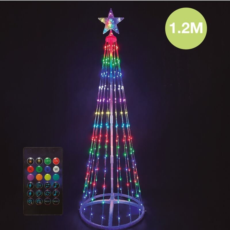 Arbre led intelligent via Bluetooth et télécommande Kiondo 1,2M 24 fonctions rgb IP44