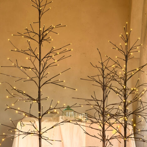Arbre lumineux 2,1m avec 166 LED blanc chaud – Câble marron pour intérieur et extérieur – Mode fixe et clignotant – Blachère Illumination