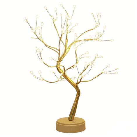 Arbre Lumineux LED - 108 LED - Branches Réglables - Blanc Chaud - Alimentation USB ou Piles AA - Décoration Intérieure