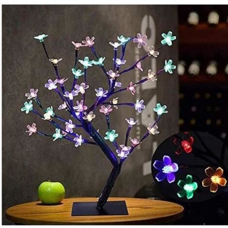 Arbre Lumineux LED 48LED Lampe Fleurs de Cerisier 45 cm Lumière d\'Arbre Pour la Décoration Intérieure Lumière color