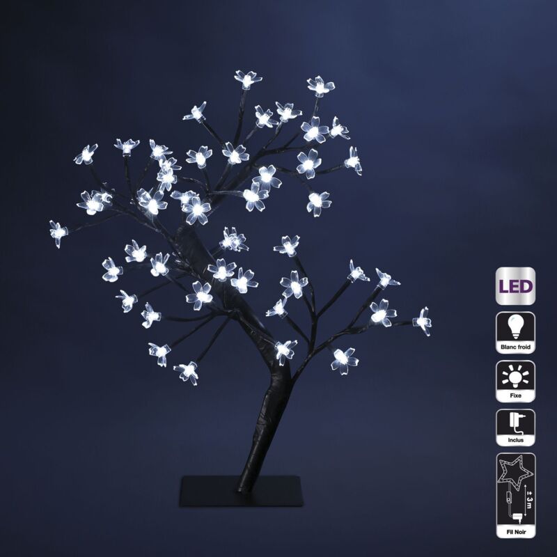 Arbre lumineux d'intérieur blanc - 48 LEDs - Décoration lumineuse - Livraison gratuite