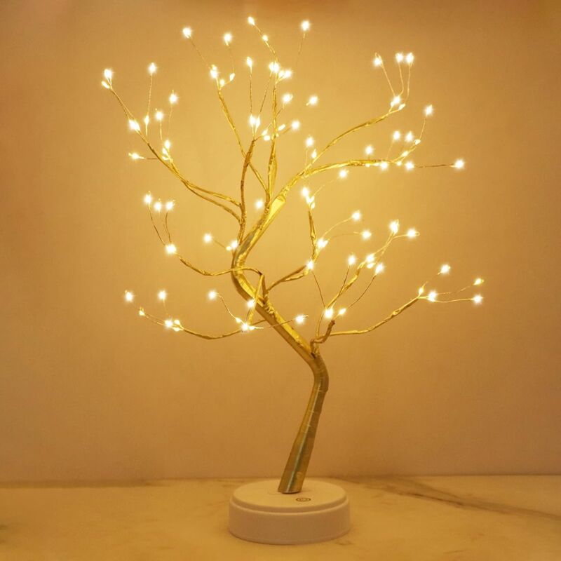 Arbre Lumineux led, Arbre Lumineux Blanc Chaud, Lampe Arbre Lumineux Branches Réglables, 108 led, pour la Décoration de Fête de Mariage, Alimentation