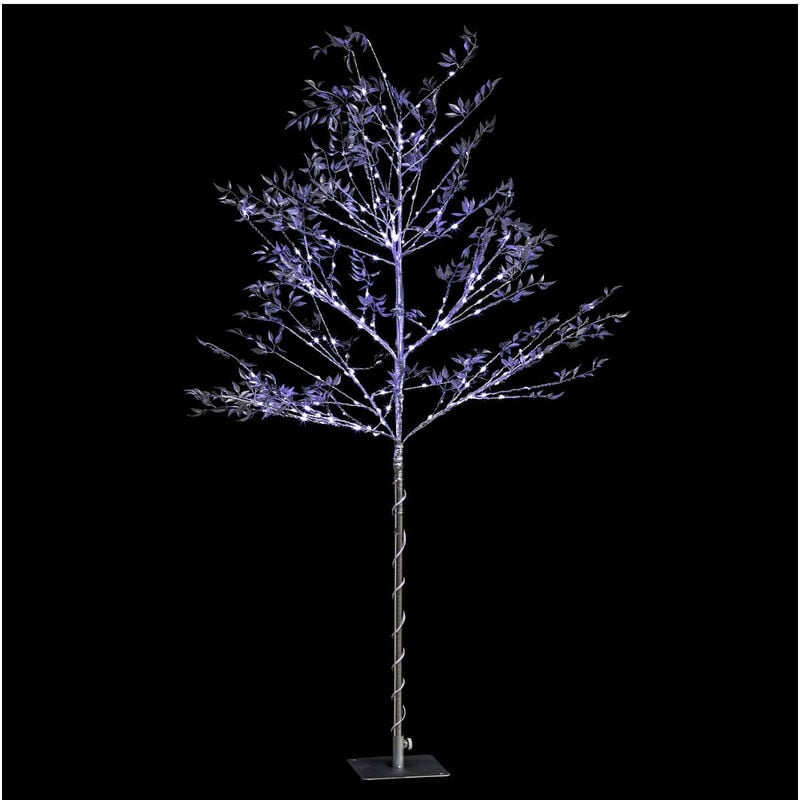 Déco de Noël Arbre lumineux Feuilles argentées 400 led Blanc froid h 200 cm - Feeric Christmas