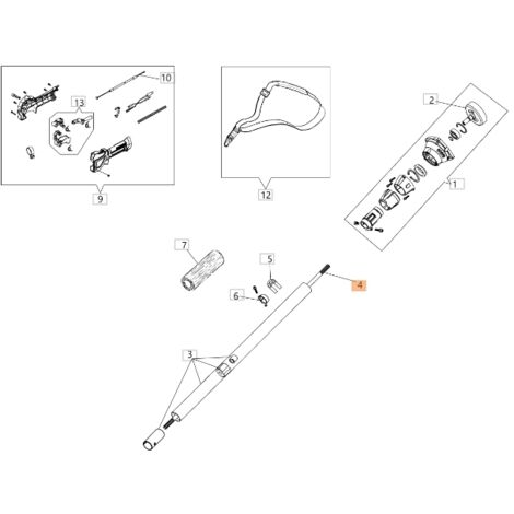Arbre ORIGINAL OLEOMAC pour élagueuse modèle PPH 250 BF000113R