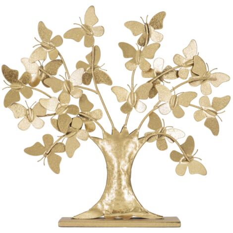 Arbre sculpté Glam avec papillon Cm 31X8X30