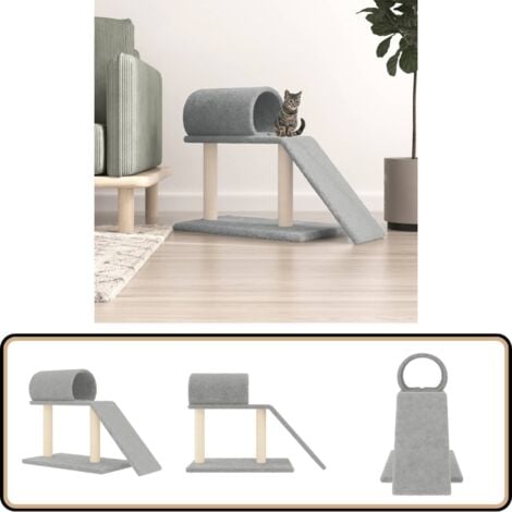 Arbres à chat avec tunnel et échelle gris clair 55,5 cm - Arbre À Chat - Arbre À Chat Pour Chat - Jouet Pour Chat - Griffoir Chat - Poteau À Chat