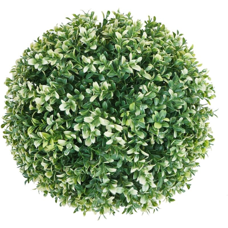 HHG - jamais utilisé] Arbuste artificiel 652, boule de buis plante décorative boule de buis plante artificielle Buxus, Outdoor ø 35cm blanc