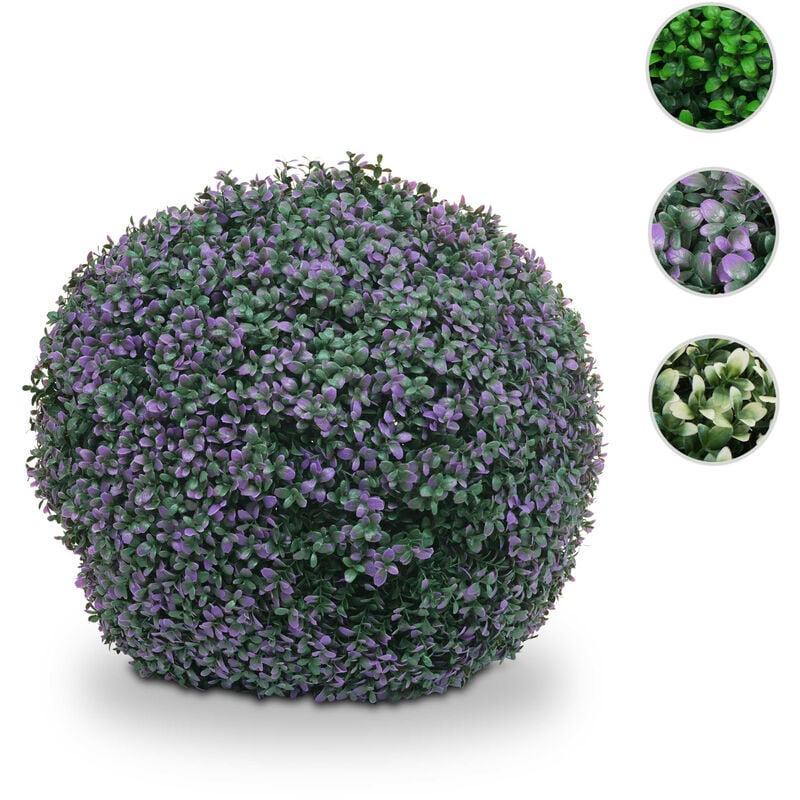 Mendler - Arbuste artificiel HWC-L77 - boule de buis plante décorative Buxus plante artificielle - Outdoor ø 55cm - lilas