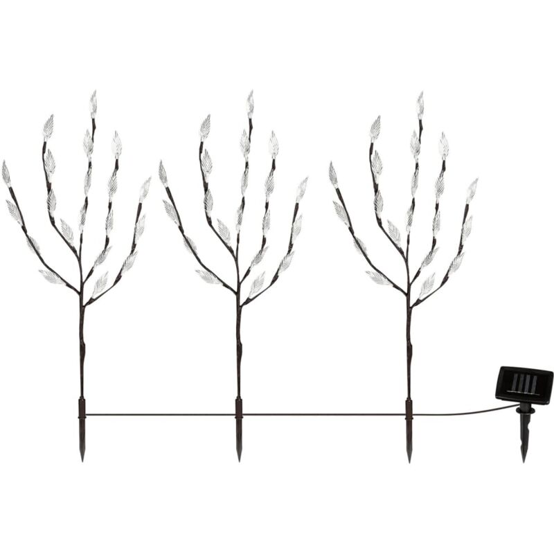 Haushalt - Arbuste à lumière solaire led 50 cm transparent et marron hi