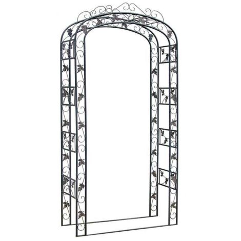 Arc de jardin décoré en métal noir