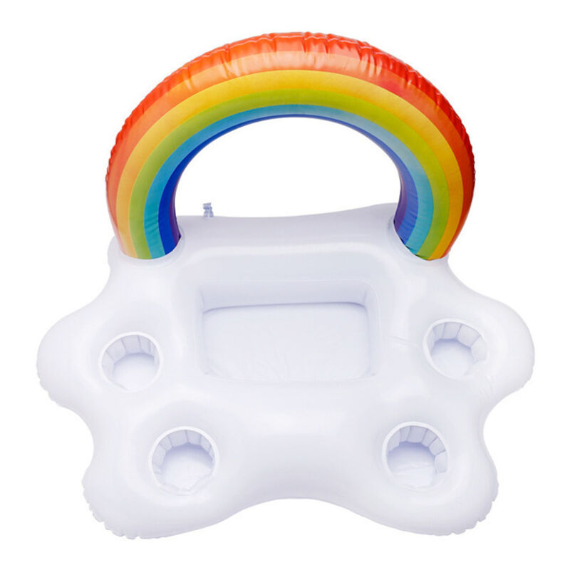 Tokola Beer Tower Lit flottant gonflable Nuage de glace Plateforme à salade glacée Boisson Eau Tasse 61x40x41cm Arc-en-ciel gonflable nuage glace