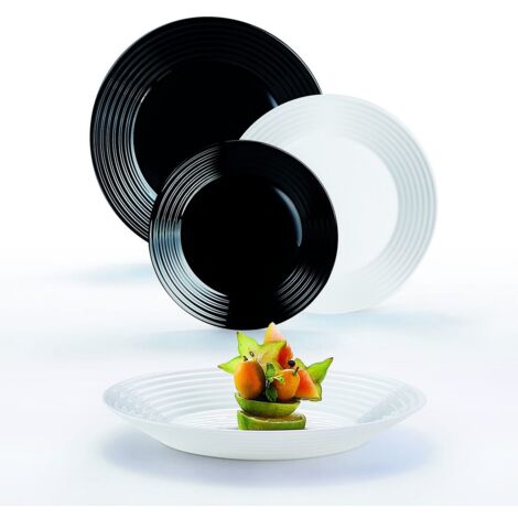Arc Harena Black&White Servizio Tavola, BiancoYNero, 18 unità