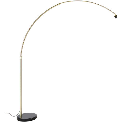 Arc Lamp Brass and Black Marble Base Adjustable - XXL