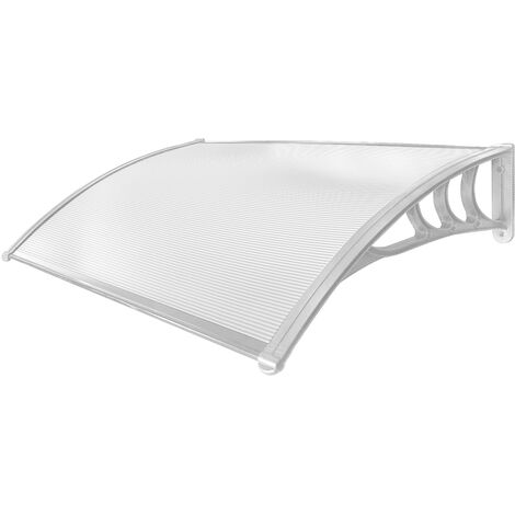 FRANKYSTAR Arcadia - Vordach Haustür, Überdachung PP und Polycarbonat, 120x80 cm - weiss mit Klarglas