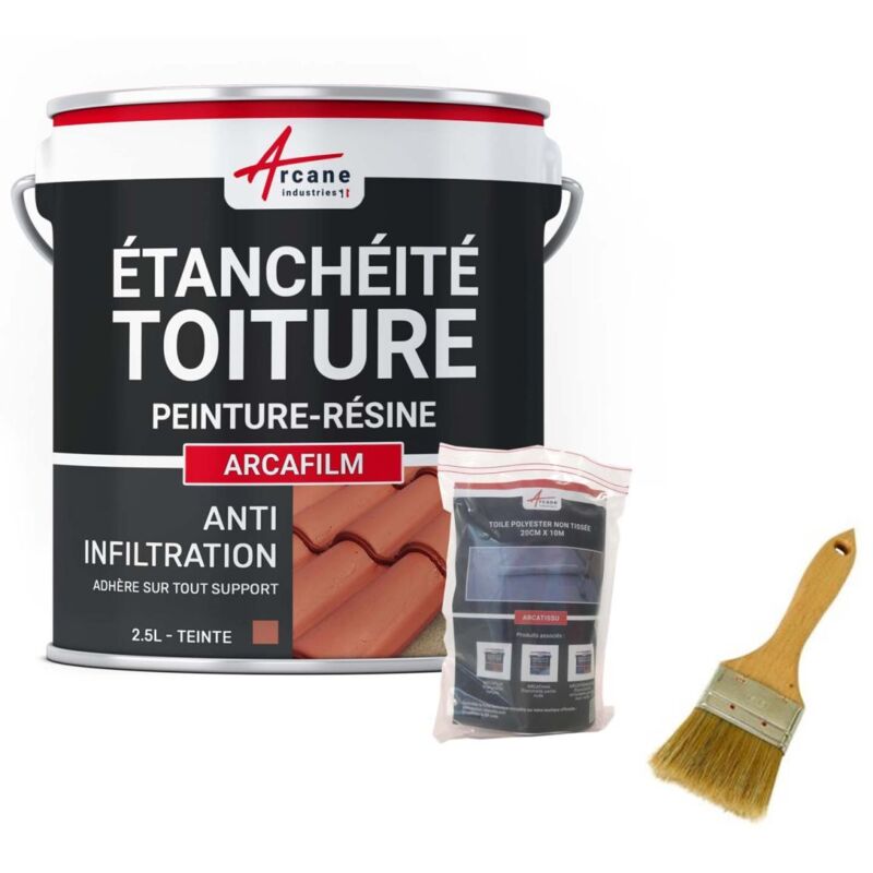 Réparation étanchéité tuile gouttière cheneau trou fissure souche cheminée ardoise ARCAFILM PACK - 2.5 L (jusqu'à 1.5 m²) Tuile - ARCANE INDUSTRIES