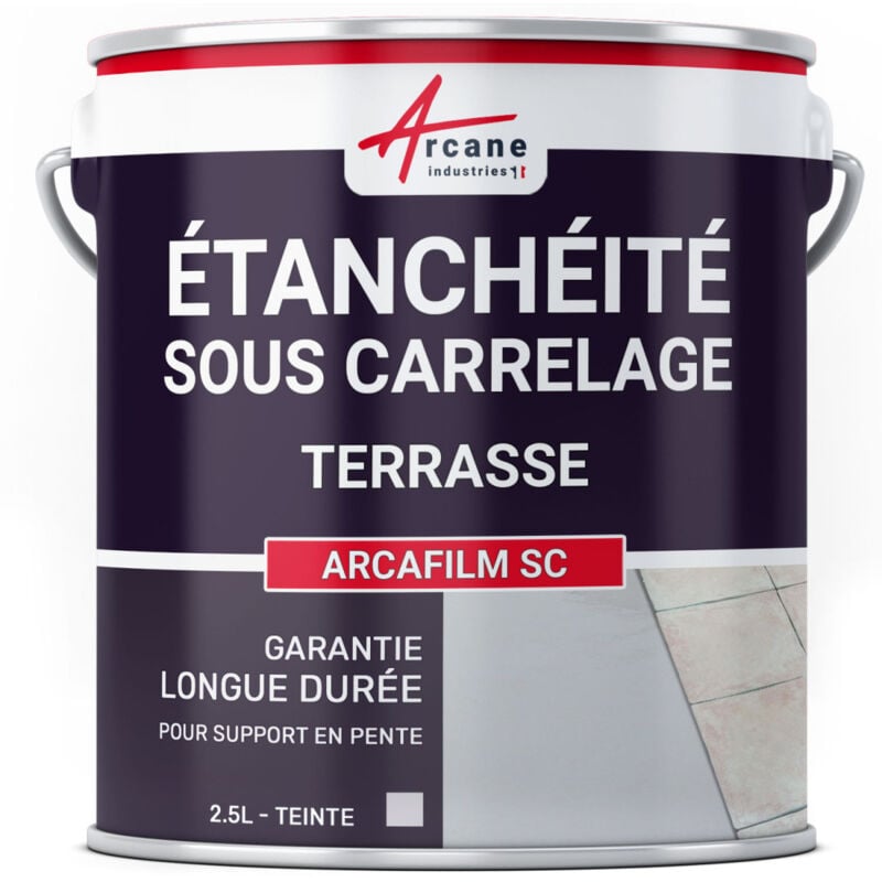 Arcane Industries - Etancheite sous carrelage terrasse balcon avec pente arcafilm sc - 2.5 l Gris