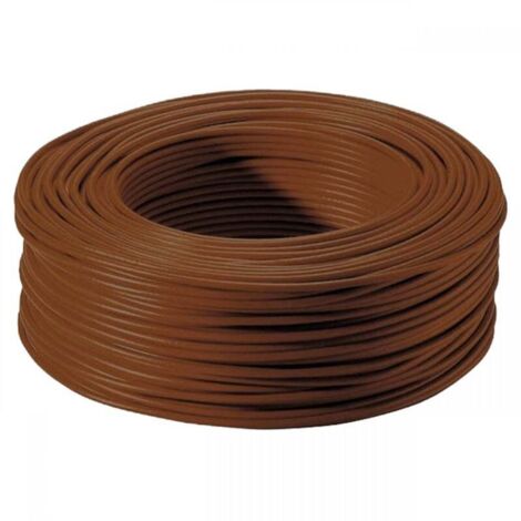 Arcanaute – Fil électrique HO7VU 1.5 mm² marron vendu au mètre – Isolation PVC pour applications professionnelles – Conçu pour chantiers humides