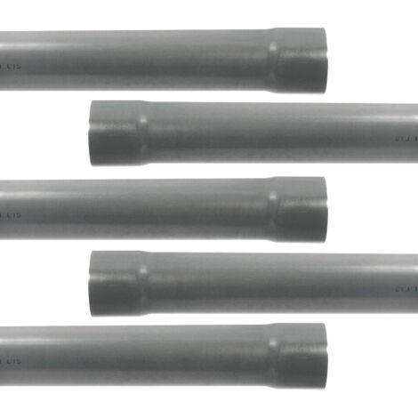 Arcanaute – Lot de 5 tubes d'évacuation PVC prémanchonnés – Diamètre 125 mm – Longueur 4 mètres – Épaisseur 3,2 mm – Normes NFe et NF Me
