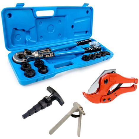 Arcanaute – Pince à sertir PER et Multicouche H et TH – Coffret complet avec coupe tube et calibreur – Diamètres Ø 12 à 26 mm – Tête pivotante 580 mm