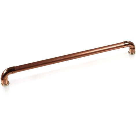 Arcanaute – Poignée de meuble cuivre industriel – Entraxe 330 mm – Ø14 mm – Fixation filetage femelle M4 – Fabrication française
