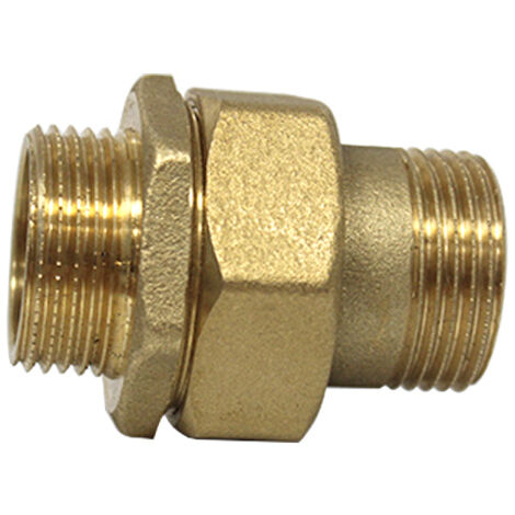 Arcanaute – Raccord laiton union droit 3 pièces mâle/mâle Ø1'' (26/34) – Résistant à la corrosion – Pour transport d'eau potable