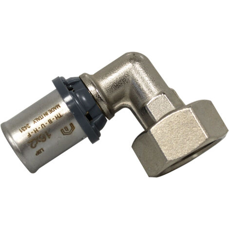 Arcanaute – Raccord multicouche à sertir TH – Coude Femelle 1/2' (15/21) – Ø16x2,0mm pour chauffage et eau sanitaire – Compatible avec tubes multicouches