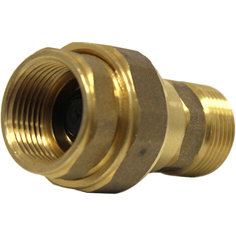 Arcanaute – Raccord rapide démontage vase d'expansion chauffage Mâle Femelle 3/4' (20/27) – Clapet PA6, ressort inox, laiton CW617N – Joints NBR