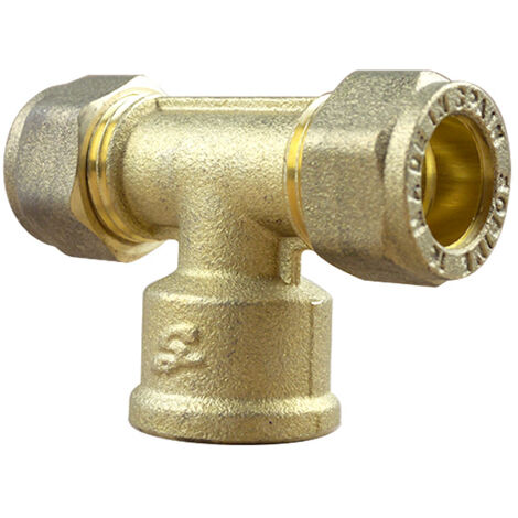 Arcanaute – Té bicone 1/2' femelle – Cuivre Ø16 – Raccord à visser et serrer – Pour installations plomberie sans soudure
