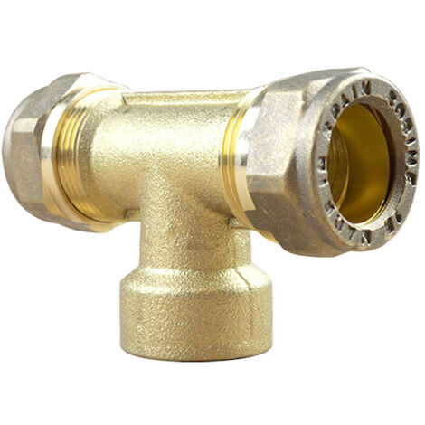 Arcanaute – Té bicone 1/2' femelle – Cuivre Ø18 – Raccord olive à visser – Installation sans soudure – Pour plomberie