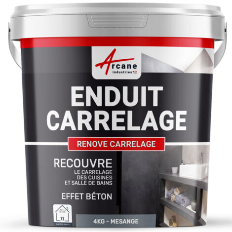 Arcane Industries – Enduit décoratif pour carrelage – Rénovation murs et sols – Application directe sans primaire – 4 kg pour 2,6 m²