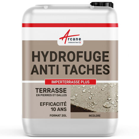 Arcane Industries – Imperméabilisant hydrofuge 20 L – Protection anti-taches pour béton et pierres – Résistance supérieure 10 ans – Prêt à l'emploi