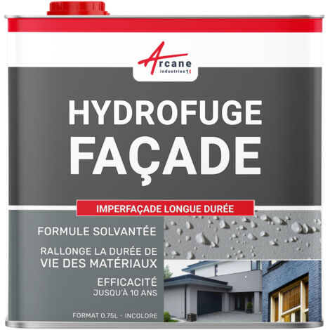 Arcane Industries – Hydrofuge pour façade imperméabilisant 0.75 L – Protection durable jusqu'à 10 ans – Application sur tous supports poreux – Séchage rapide 12h