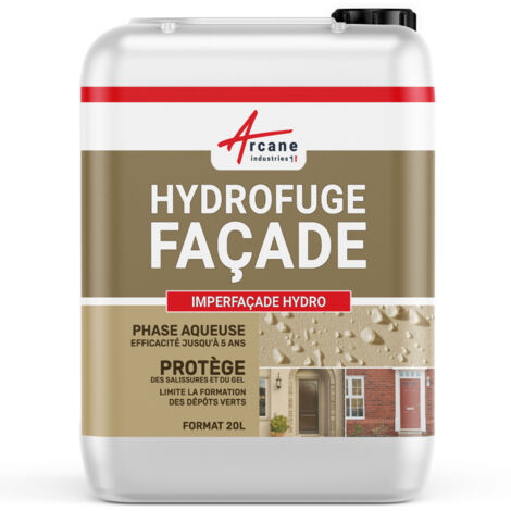 Arcane Industries – Imperméabilisant hydrofuge façade 20 L – Protection durable pour murs en pierre et crépi – Effet perlant et invisible – Prêt à l'emploi