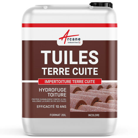 Arcane Industries – Imperméabilisant hydrofuge incolore pour tuiles en terre cuite – Protection toiture jusqu'à 100 m² – Efficacité 10 ans