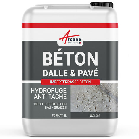 Arcane Industries – Imperméabilisant hydrofuge oléofuge 5L – Protection béton et pierres reconstituées – Résiste aux taches et à l'humidité