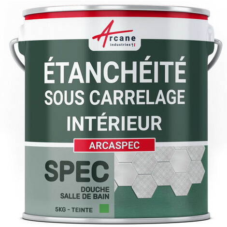 Arcane Industries – Imperméabilisant sous carrelage 5 kg – Résine liquide en phase aqueuse – Pour douches et cuisines – Membrane adhérente et souple