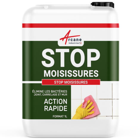 Arcane Industries – Produit nettoyant anti moisissure 1 L – Élimine taches noires sur joints – Action ultra rapide – N'agresse pas les supports non poreux