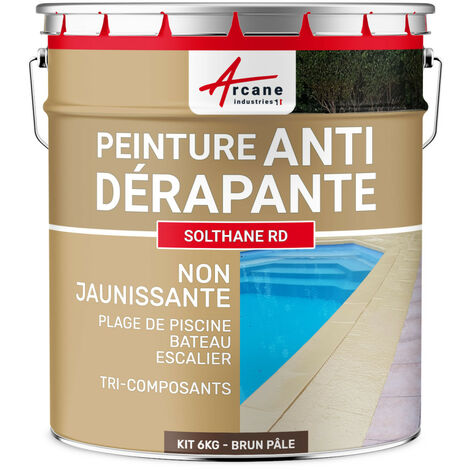 Arcane Industries – Peinture antidérapante Solthane RD 6 kg – Pour béton, carrelage, bois – Aspect brillant – Surface antidérapante HN38